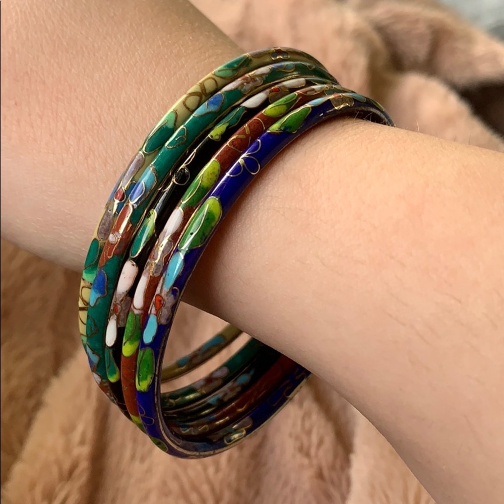 Set of floral bangles